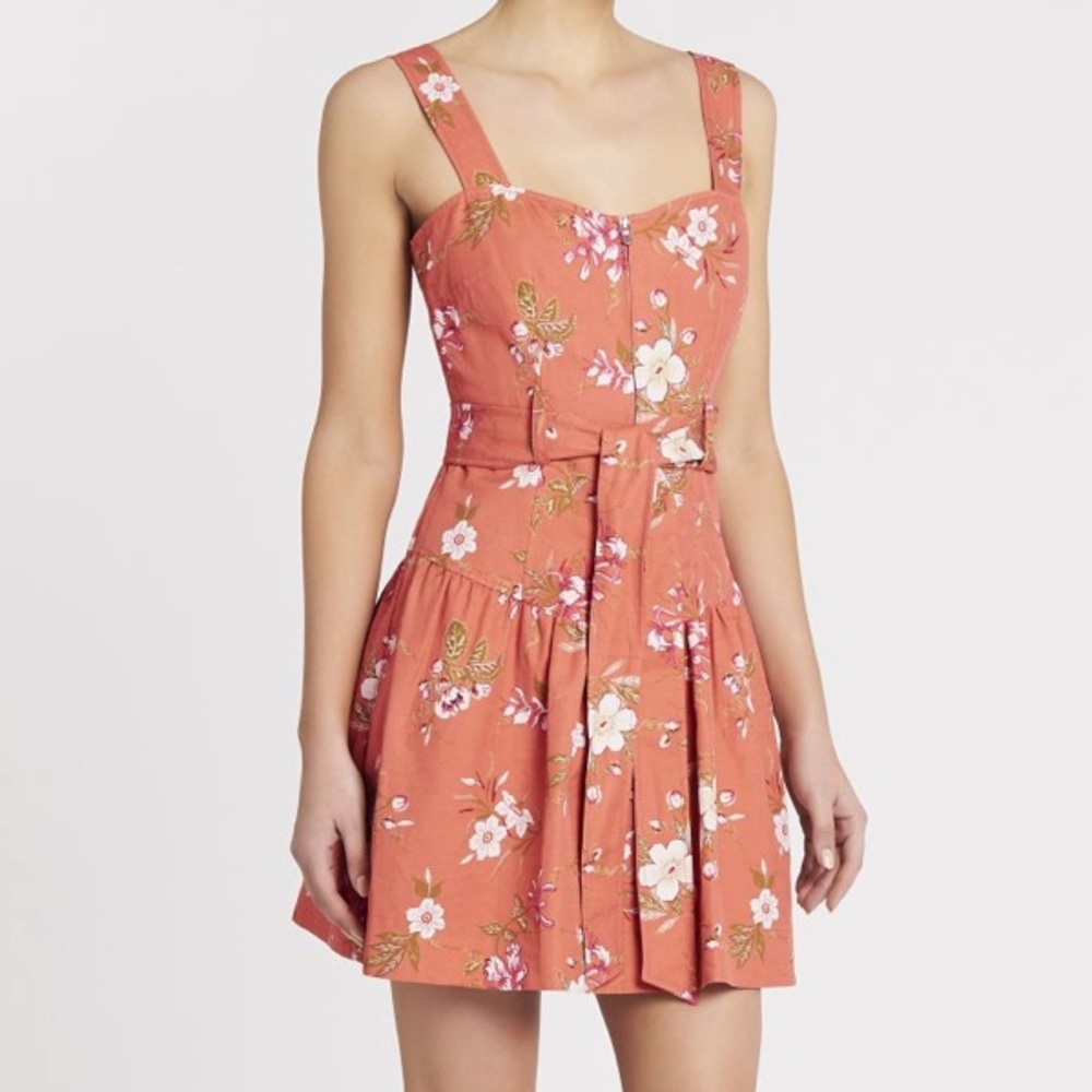 REBECCA TAYLOR Lita Floral Linen Dress